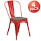 Flash Furniture Red Metal Stackable Chair with Wood Seat, PK4 4-CH-31230-RED-WD-GG - alternate 4